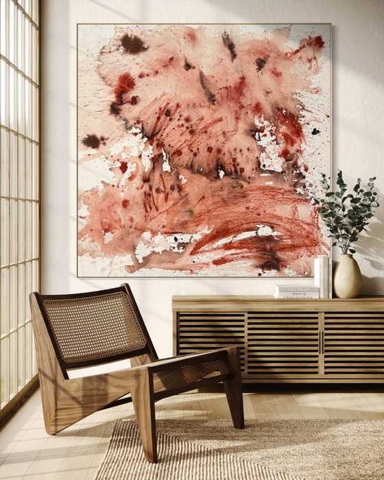 Image 1 of Abstract Acrylic Painting Diptych 100 x 200