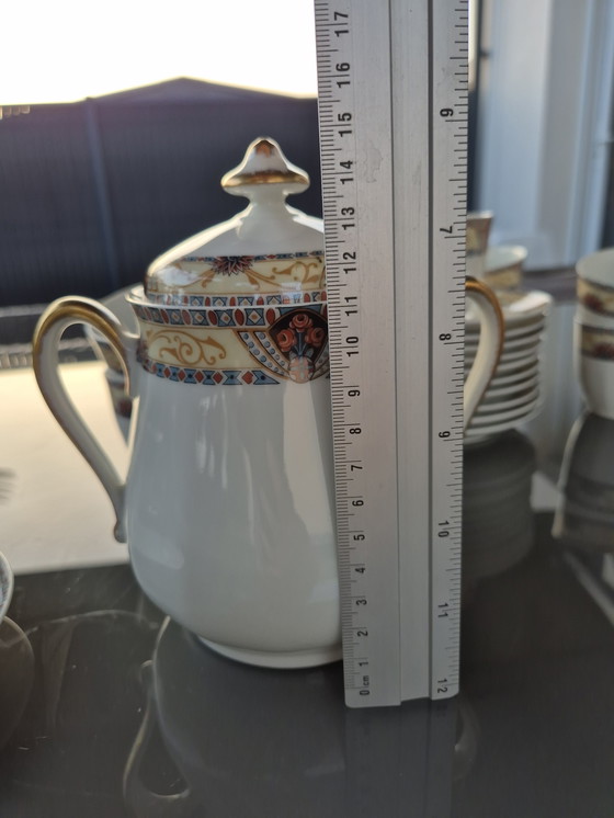 Image 1 of Set da caffè Art Deco Limoges - W.G. & Co - 1930 circa - Design orientalista - 25 pezzi