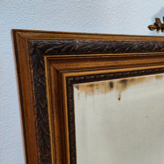 Image 1 of Antieke Regency Barok Rococo facet geslepen spiegel passpiegel.