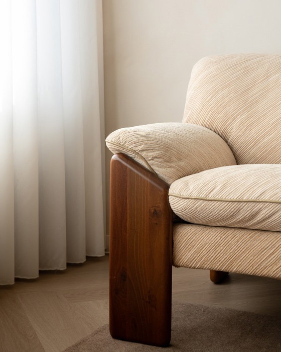 Sapporo Lounge Chairs by Mario Marenco for Mobil Girgi, 1970s, Armchairs, Textile, Wood, Brown (photo 11 of 24)