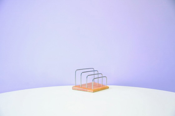 Light wood letter holder chrome rods – Decorative Objects (photo 3 of 5)