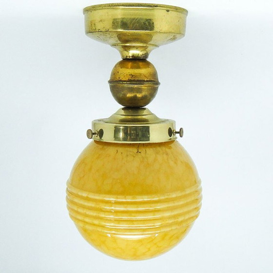 Suspension Art Déco, Allemagne, années 1930 – Glass, Brass (photo 7 of 10)