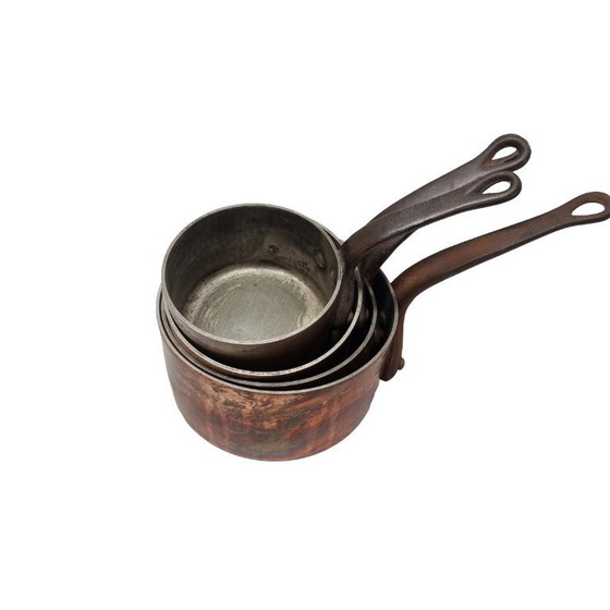 Image 1 of Juego de sartenes de cobre francés de gran peso de Mauviel para Chomette