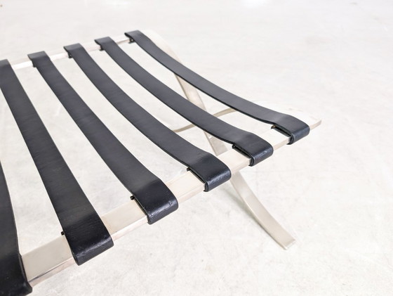 Image 1 of Sgabello Knoll International Barcelona Mies van der Rohe in pelle nera