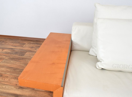 Italiaanse leren bank van Giorgetti, jaren 80. – 3-5 zitsbanken, Wood (photo 10 of 15)