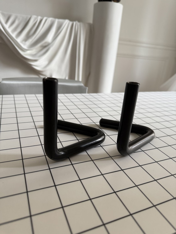 Image 1 of 1980s vintage postmodern design candlesticks