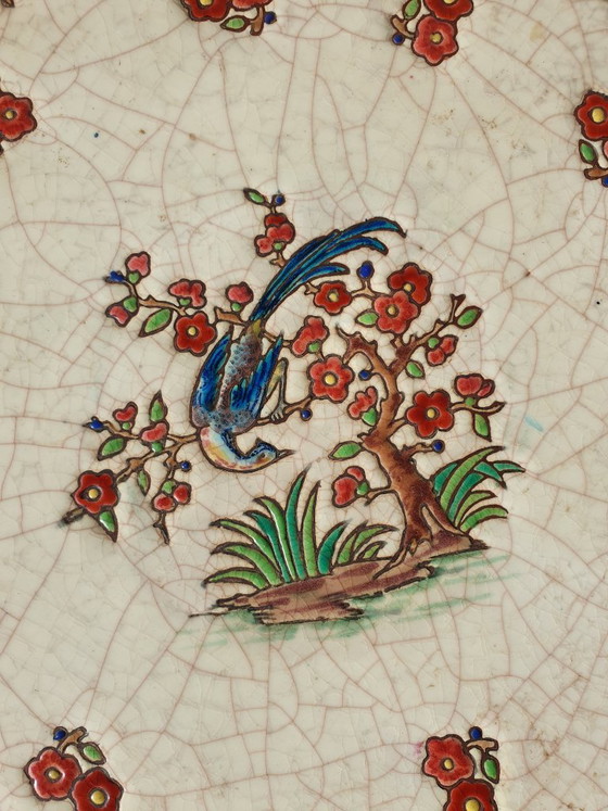 Grande Assiette / Assiette Murale Émaux De Longwy – 37 Cm – Milieu 20ème Siècle – Objets déco, Ceramic (photo 3 of 9)