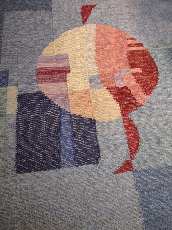 Image 1 of Handgewebter Wollteppich Bauhaus modern abstrakt