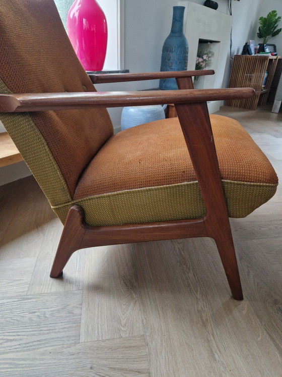 Teak Armchair, 60s-70s – Textile, Wood (photo 7 of 8)