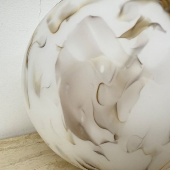 Image 1 of Vintage glass table lamp marble decor , 1970s 