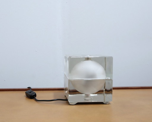 Lampada da tavolo Cubosfera anni '60 di Alessandro Mendini per Fidenza Vetraria