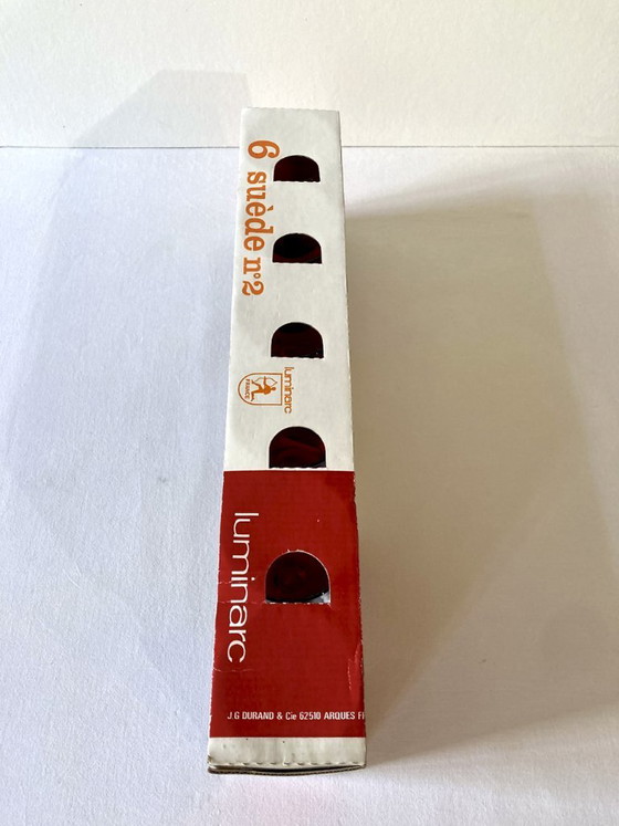 Image 1 of 6 bicchieri Luminarc con stelo, modello n. 2, Svezia, con scatola originale.