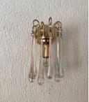 Applique murale italienne vintage de style Hollywood Regency/Murano