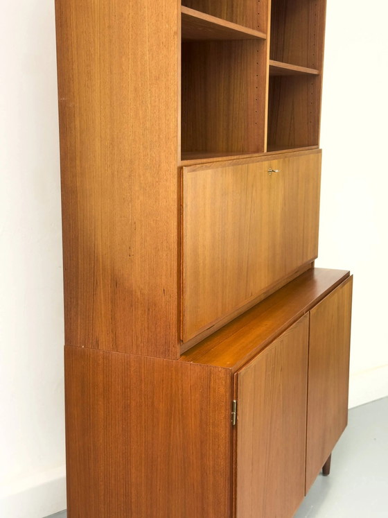 Libreria vintage in teak con scrivania di Omann Jun, anni '60 – Librerie, Scandinavian (photo 23 of 31)