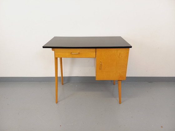 Image 1 of Vintage Baumann wooden desk from the 1950s