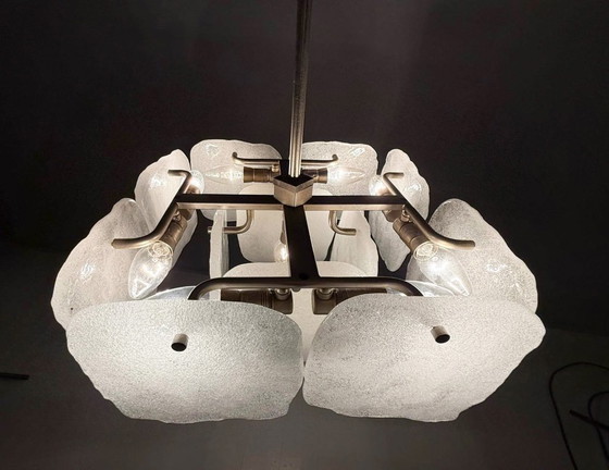 Image 1 of Lampe en verre glacé/plafonnier de J.T. Kalmar pour Kalmar Franken, modèle : Bernstein, Autriche, années 1960