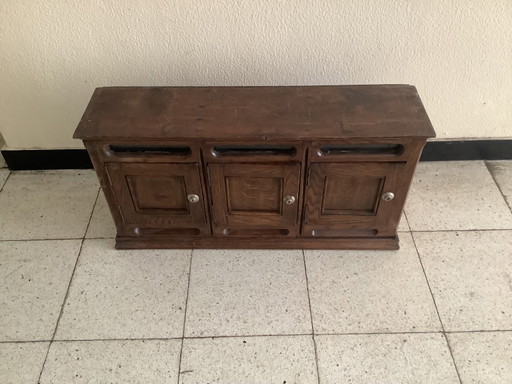 Buzón francés antiguo, sistema de apartados postales – wandkast, Wood