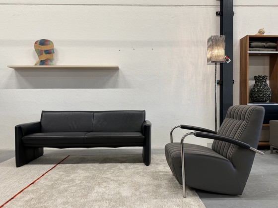 Image 1 of Leolux Evidence Boa Vista Sofa 2.5 Seater Black Leather