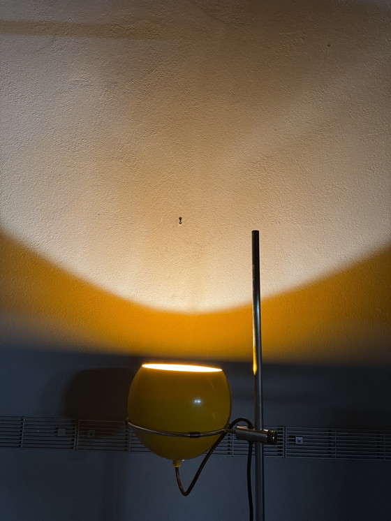 Image 1 of Vintage standing lamp – Gepo / Gerda – orange spherical shade – 1970s Space Age design