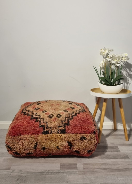 Pouf marocain, Pouf berbère vintage en laine véritable