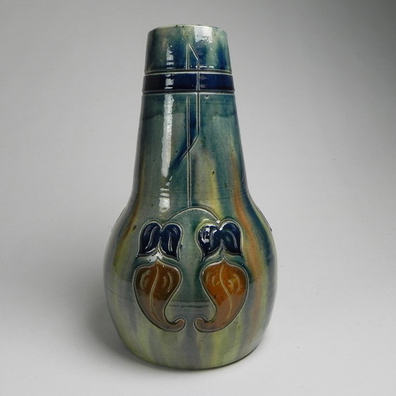 Image 1 of Flemish Art Deco vase with floral motifs, 1920s