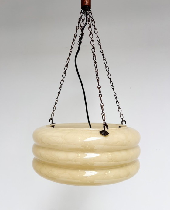 Image 1 of Glass Art Deco beehive lamp, 1930s