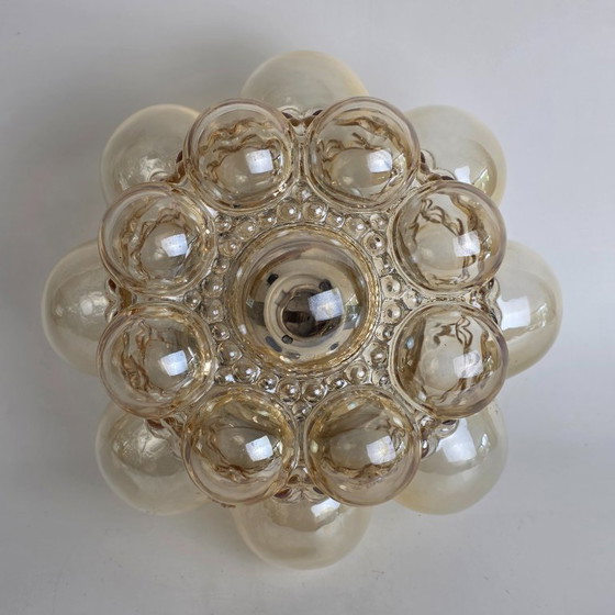 Image 1 of Vintage Bubbel wandlamp/plafondlamp – Glashütte Limburg – Helena Tynell – Ø 24 cm – Duitsland - plafonnière