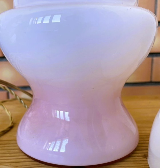 Space Age Pink Opaline Glass Accent Table Lamp, 1960s (photo 10 of 13)