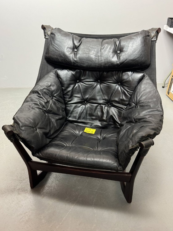 Image 1 of Mid-Century Design „Trega“ Sling Lounge Chairs von Tormod Alnæs für Sørlie Møbler, Norwegen, 1970er Jahre