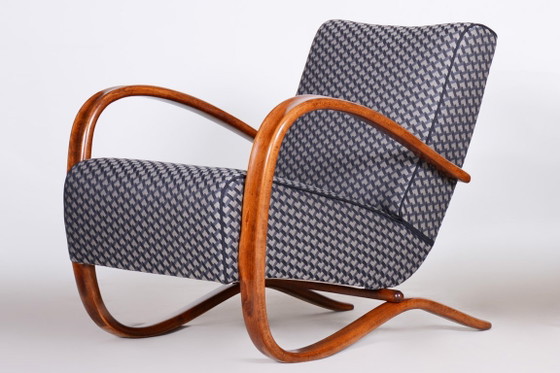 Restored Art Deco Armchair, by J. Halabala for UP Zavody, Beech, Czech, 1930s – Textile, Wood (photo 5 of 13)