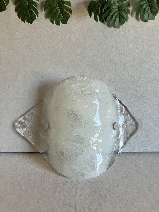 Carlo Nason für Kalmar Franken Vintage Ice Glas Wandleuchte