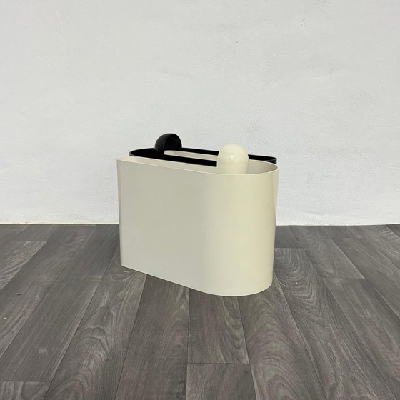 Image 1 of Bilumen Magazine Rack Black/White Rodolfo Bonetto Design 1960's