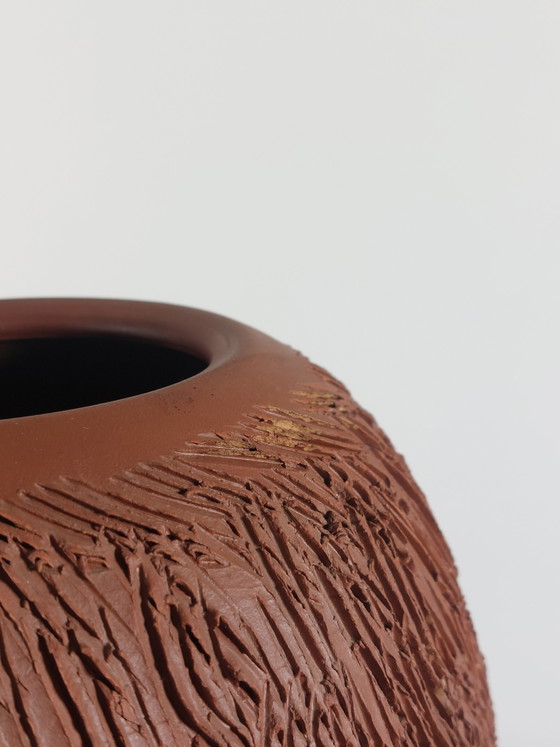Vintage vaas met sgraffito decoratie in brutalistische stijl uit het midden van de 20e eeuw – Vazen, Ceramic (photo 7 of 14)