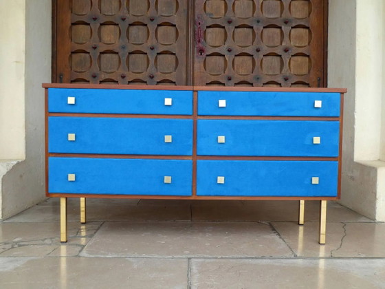Commode/coiffeuse en teck et daim, 1950 – Vintage (photo 9 of 12)