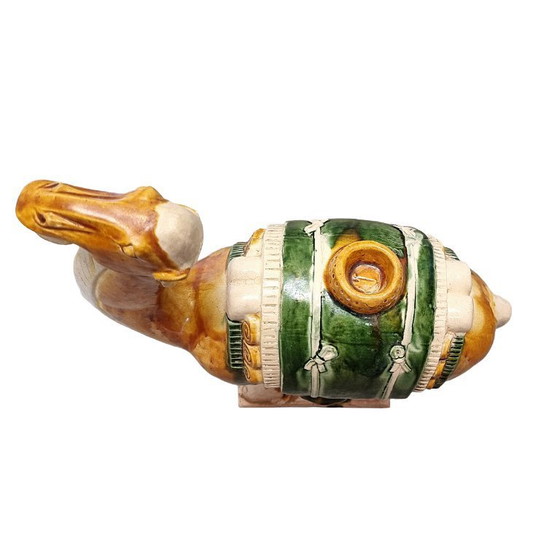 Image 1 of Dromedario de cerámica estilo Tang con esmalte Sancai.