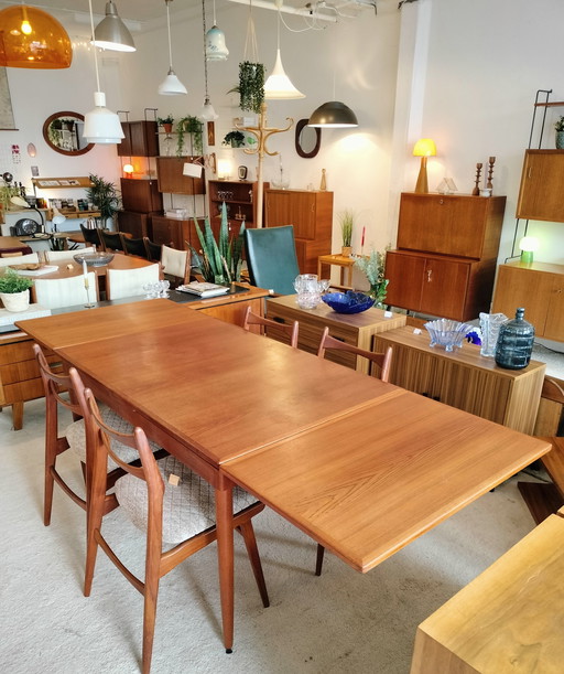 table de salle à manger extensible en teck vintage