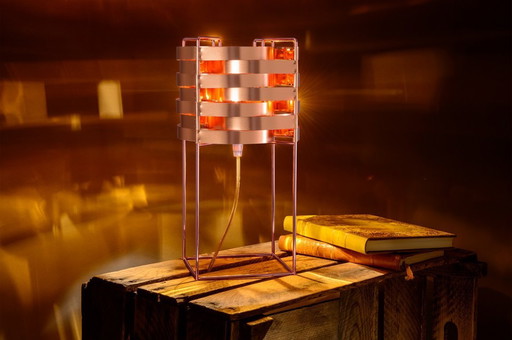 "Ganymede" bedside lamp in copper by Max Sauze, Ligne Sauze edition