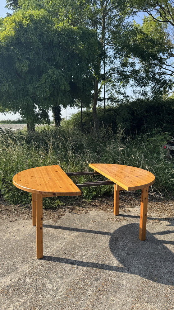 Image 1 of vintage ikea grenen ronde / ovale keuken uitschuifbare tafel