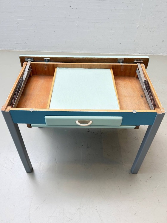 Vintage Kitchen Table Set with two Stools, 1960s – Dining tables, Wood (photo 17 of 20)