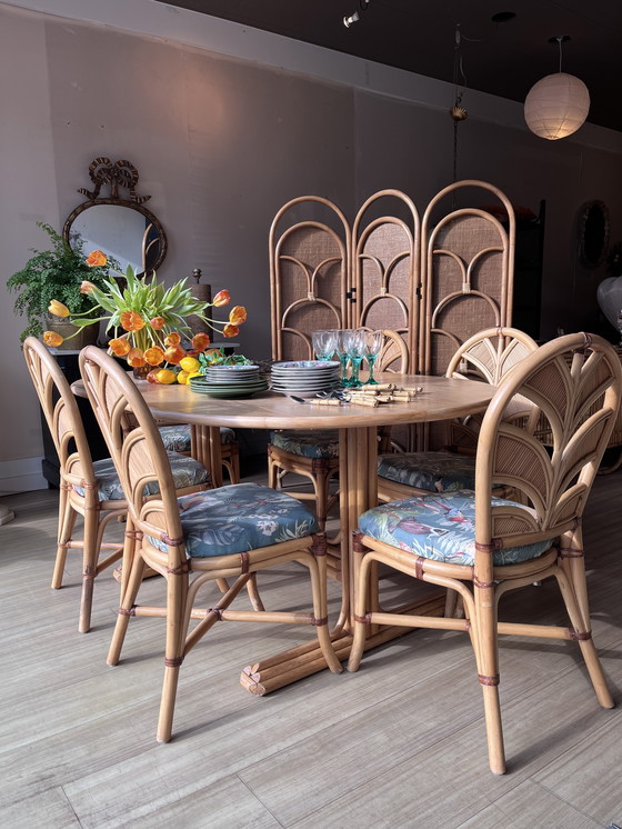 Image 1 of 6 Palm Leaf Rattan chairs Vivai del Sud