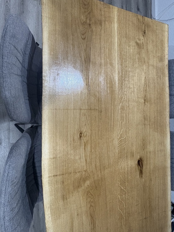 Image 1 of Eikenhouten tafel - eettafel - handgemaakt - massief hout