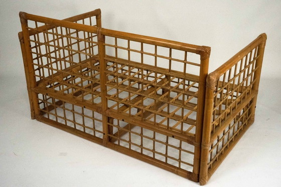 Image 1 of Loveseat italiano de mediados de siglo con un toque tropical chic de Vivai del Sud, ratán y bambú, década de 1960