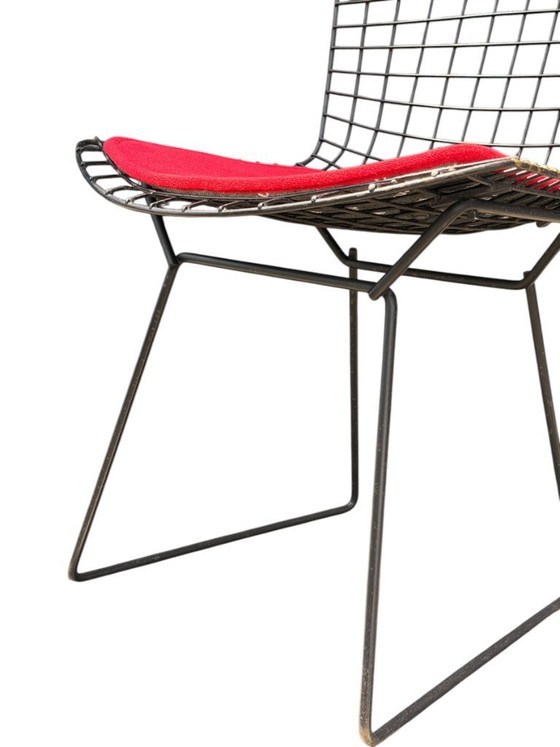 Image 1 of Paire de chaises Harry Bertoia en fil de fer haut de gamme pour Knoll - Acier et coussins d'origine - 1950