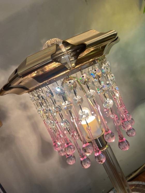 Image 1 of Vintage pink Murano Teardrop table lamp
