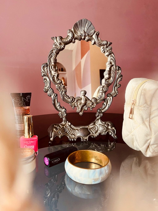 🩶 Miroir/miroir de coiffeuse rococo en fonte italienne 🩶