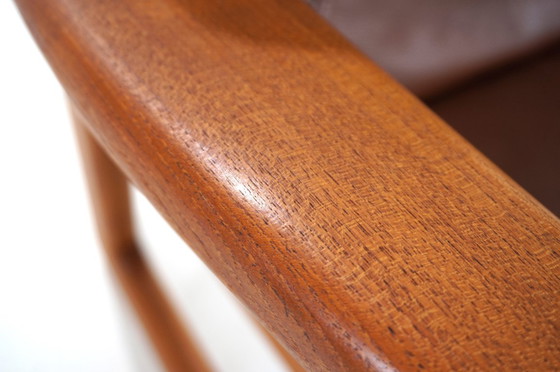 Image 1 of EMC teakhouten leren fauteuil, 1960