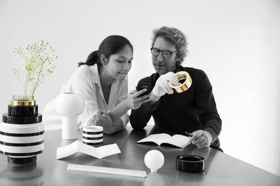 Image 1 of Casalto Vendome Designer-Tischleuchte aus Keramik – Messingdetails