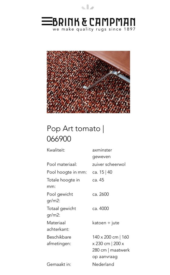 Image 1 of Brink en Campman Pop Art Tomato Red 066900