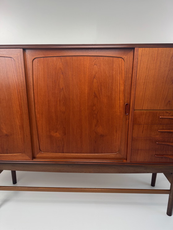 Image 1 of Danish teak sideboard with bar and automatic light - Mid - Century Elegance