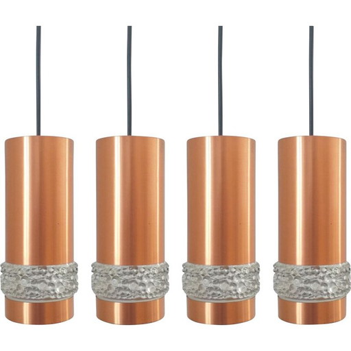 Set di 5 lampade a sospensione vintage, Danimarca 1970
